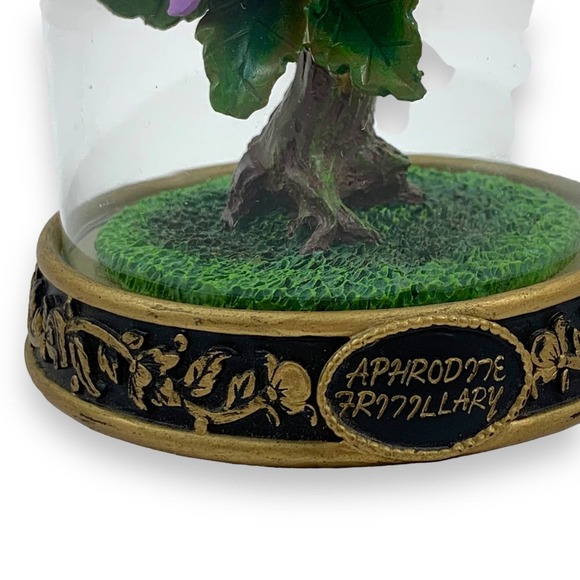 Vintage Aphrodite Fritillary butterflies in bell jar dome - Picture 2 of 9